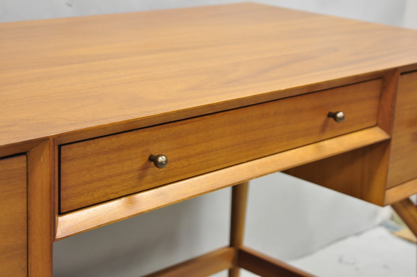West Elm Williams Sonoma Mid Century Modern Acacia Teak Wood Style Writing Desk