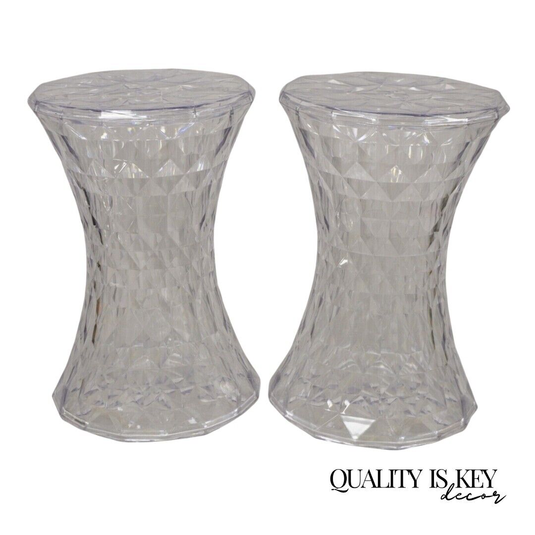 Marcel Wanders for Kartell Italy Clear "Stone" Stool - a Pair