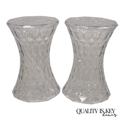 Marcel Wanders for Kartell Italy Clear "Stone" Stool - a Pair