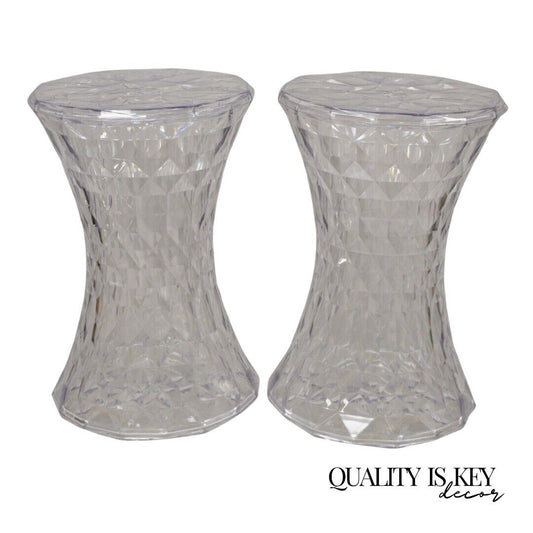 Marcel Wanders for Kartell Italy Clear "Stone" Stool - a Pair