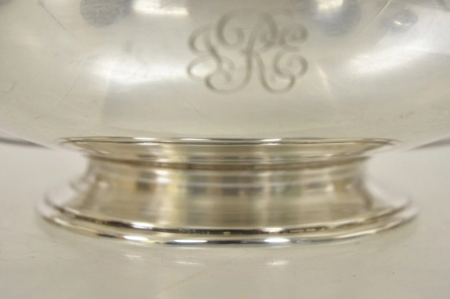 L.B.S. Co. English Sheffield Round Silver Plated Twin Handle Shallow Bowl Dish