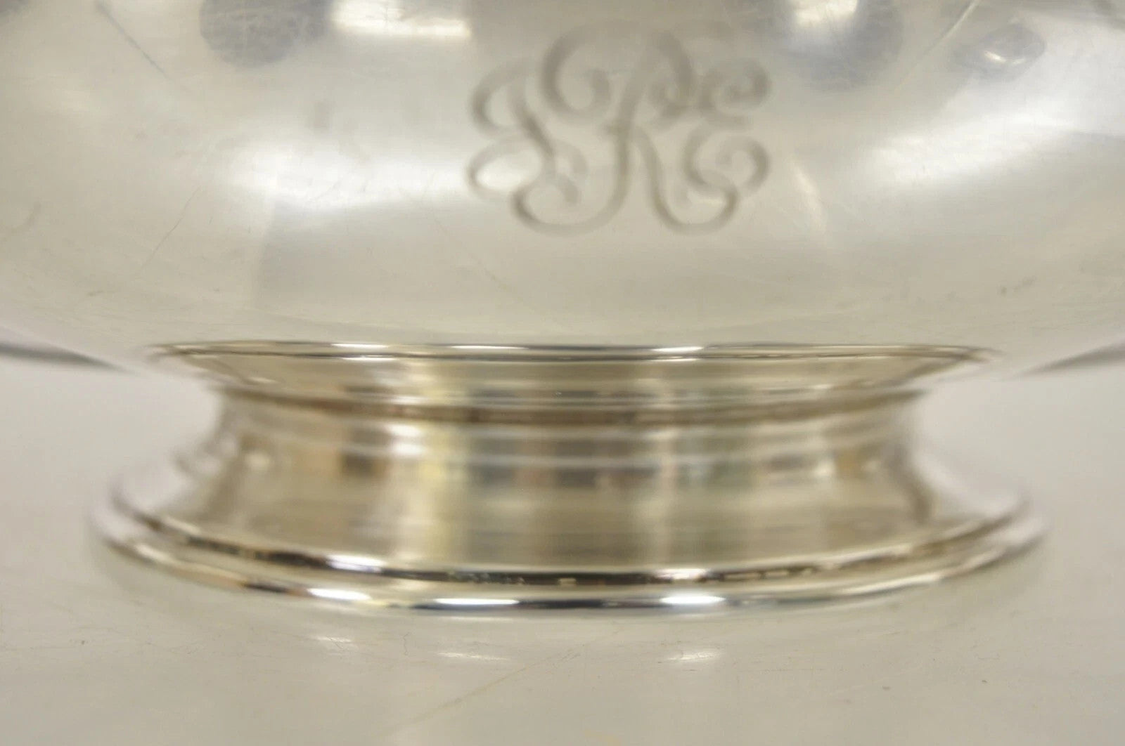 L.B.S. Co. English Sheffield Round Silver Plated Twin Handle Shallow Bowl Dish