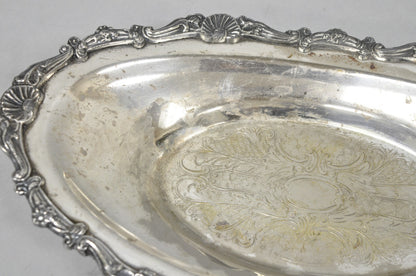 Vintage Victorian Style Silver Plated Oval 13.5" Trinket Serving Dish (A)