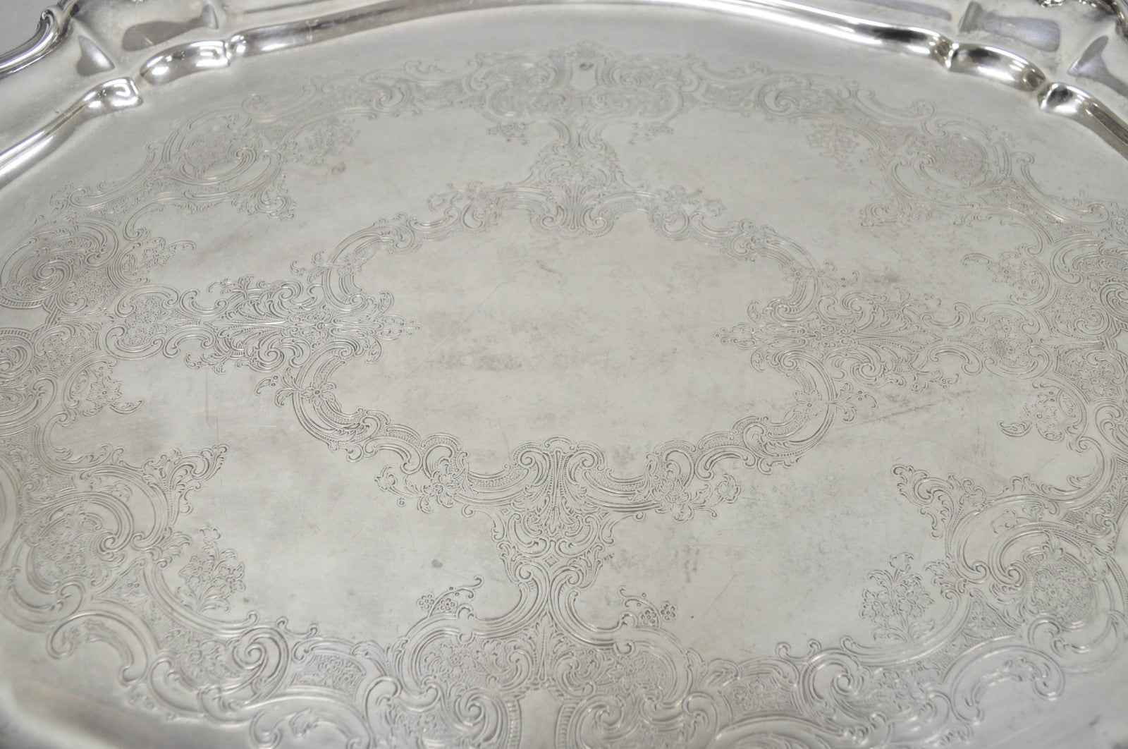 Antique Gorham Silver Plated Victorian Oval Butlers Serving Platter Bar Tray