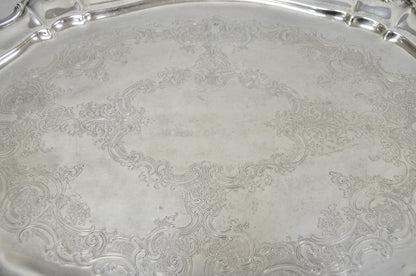 Antique Gorham Silver Plated Victorian Oval Butlers Serving Platter Bar Tray