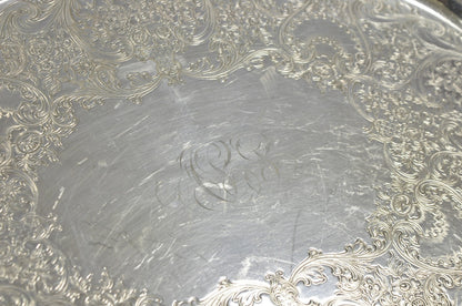 Vintage English Victorian EGW&S Silver Plated Oval Serving Platter Tray w/ Mono