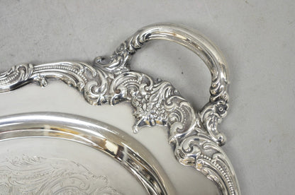 Vintage Reed & Barton 1955 Victorian Silver Plated Oval Bar Serving Platter Tray