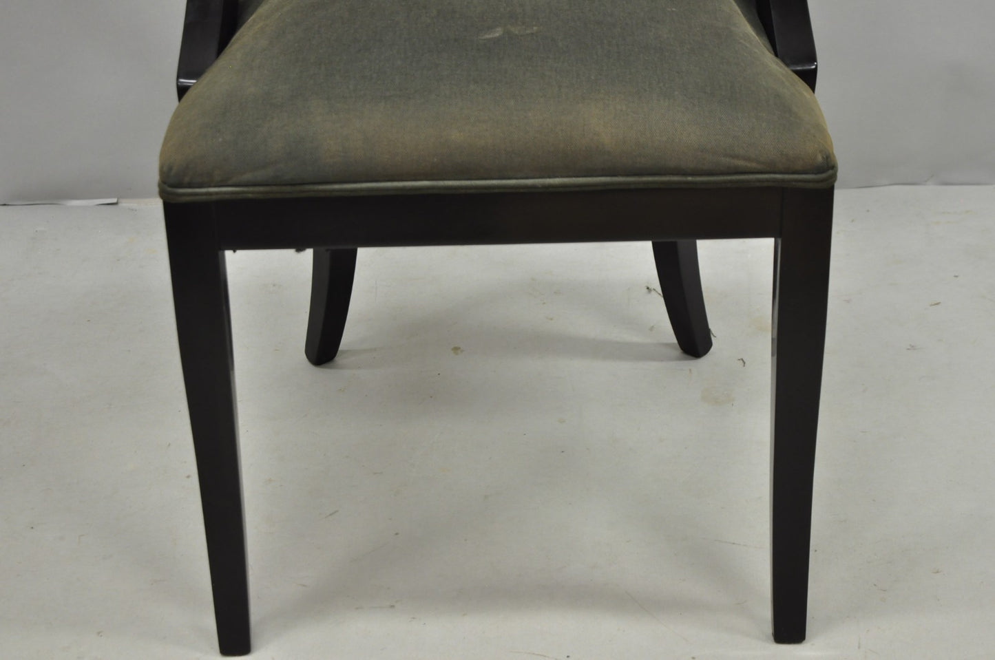 Pietro Constantini Italian Regency Black Lacquer Klismos Dining Chairs Set of 4