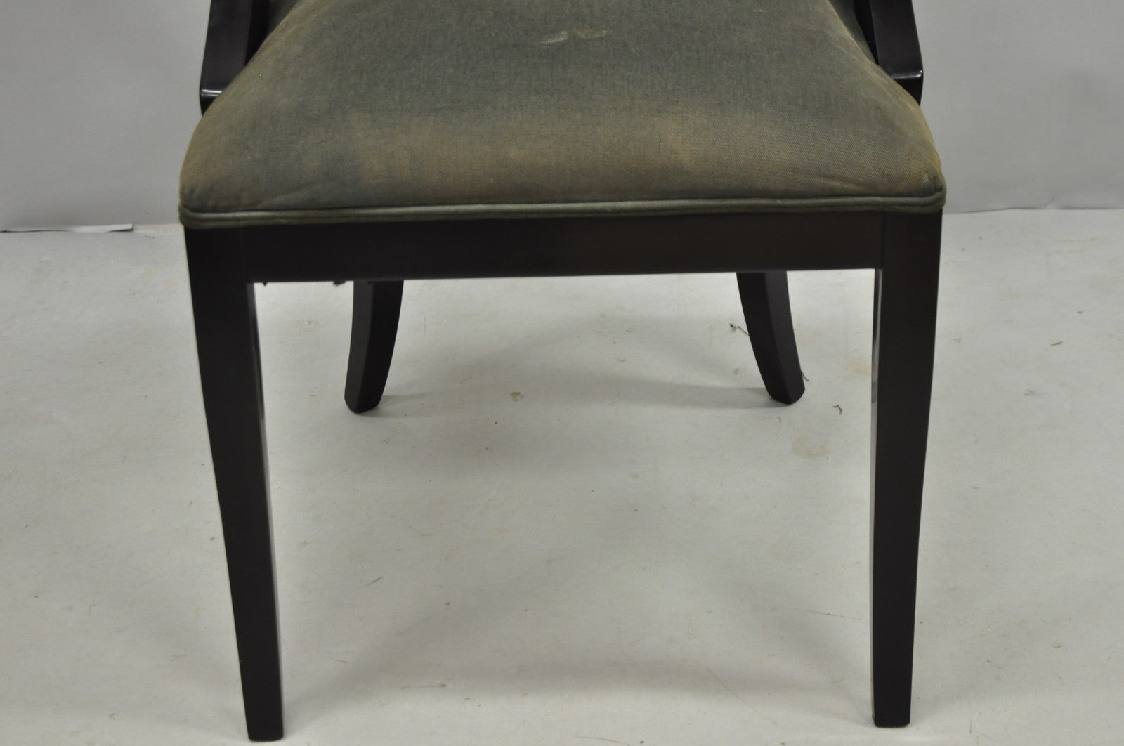 Pietro Constantini Italian Regency Black Lacquer Klismos Dining Chairs Set of 4