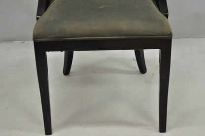 Pietro Constantini Italian Regency Black Lacquer Klismos Dining Chairs Set of 4