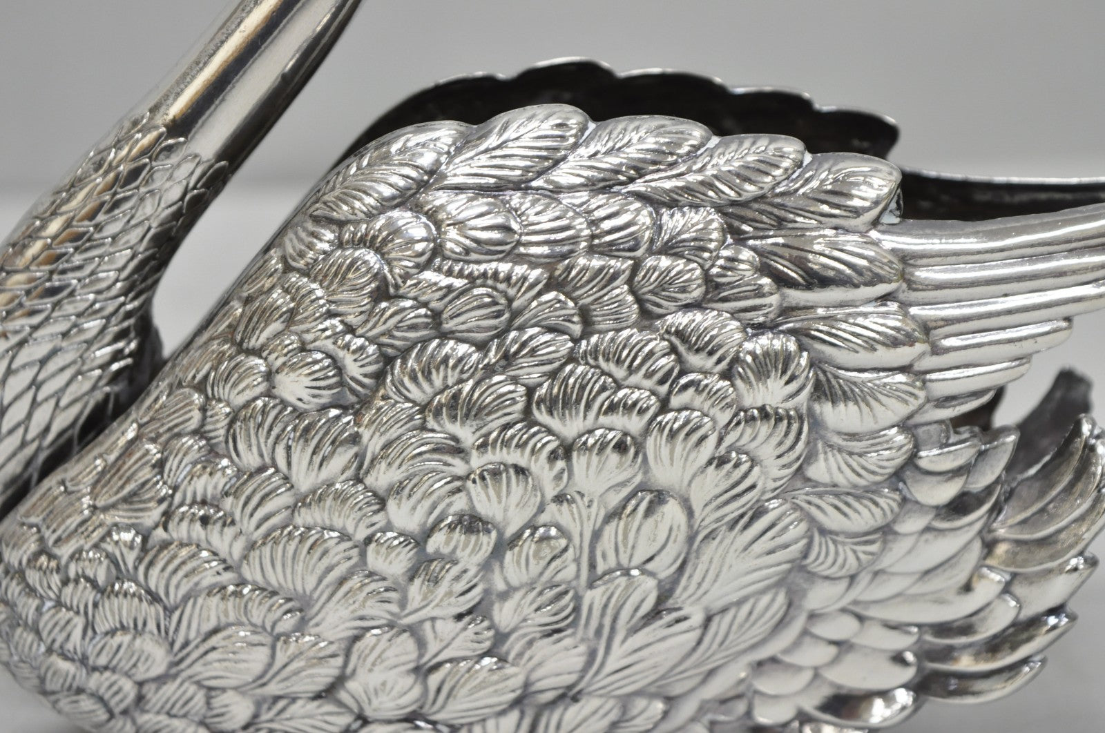 Vintage Art Nouveau Godinger Italy Silver Plated Swan Bird Napkin Letter Holder