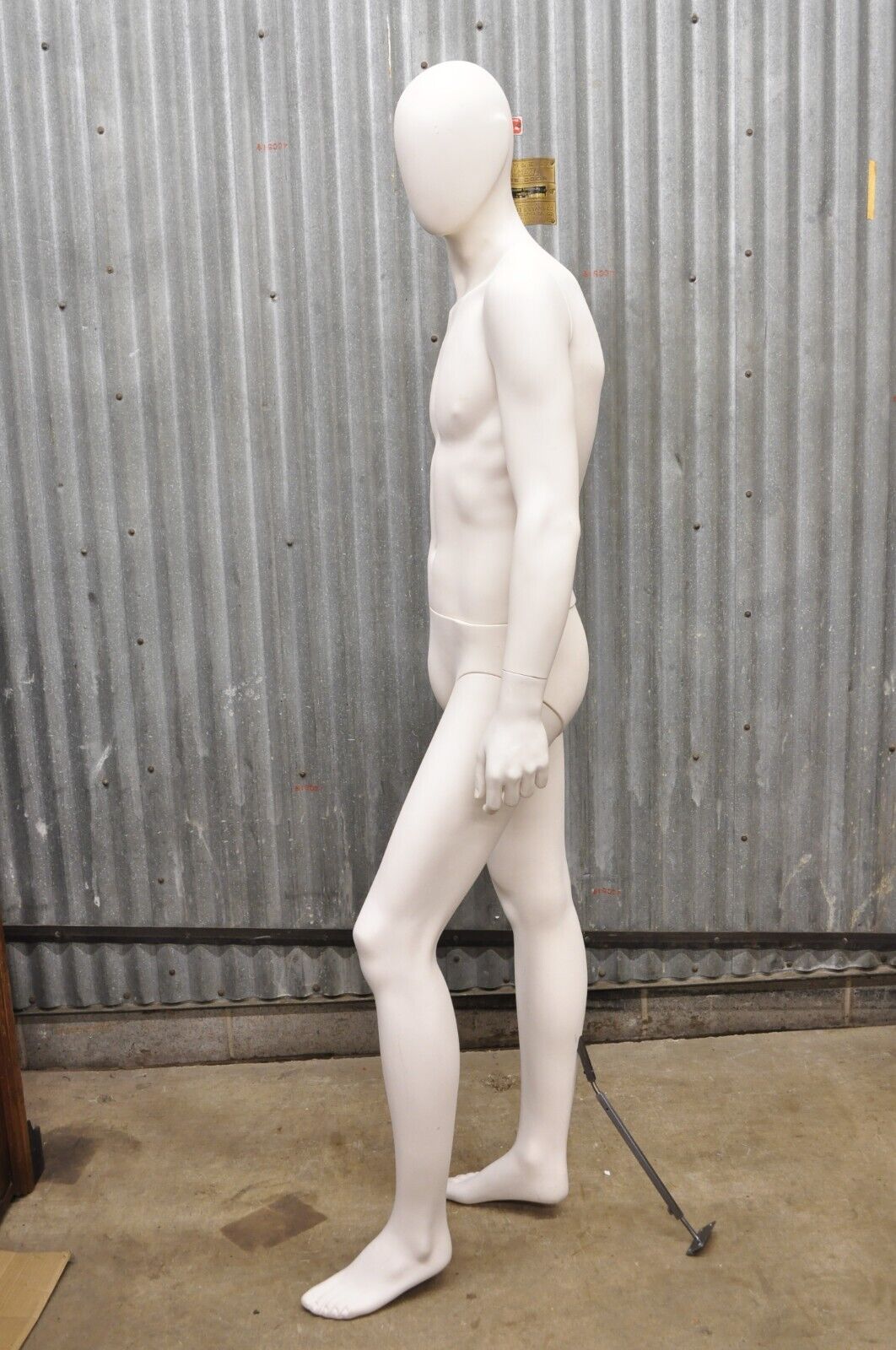 Male Fiberglass White Matte Finish Full Body Display Mannequin by Almax (A)