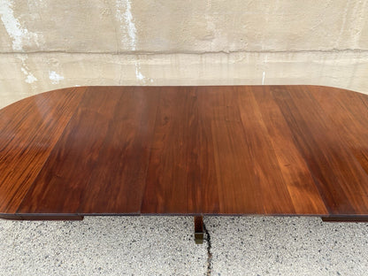 Antique English Regency Round Mahogany Extension Dining Banquet Table w 6 Leaves