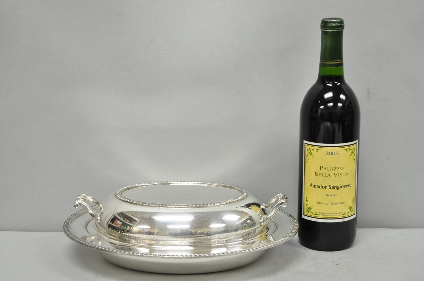 Vintage Modern Silver Mfg Co Silver Plated Twin Handle Vegetable Serving Dish