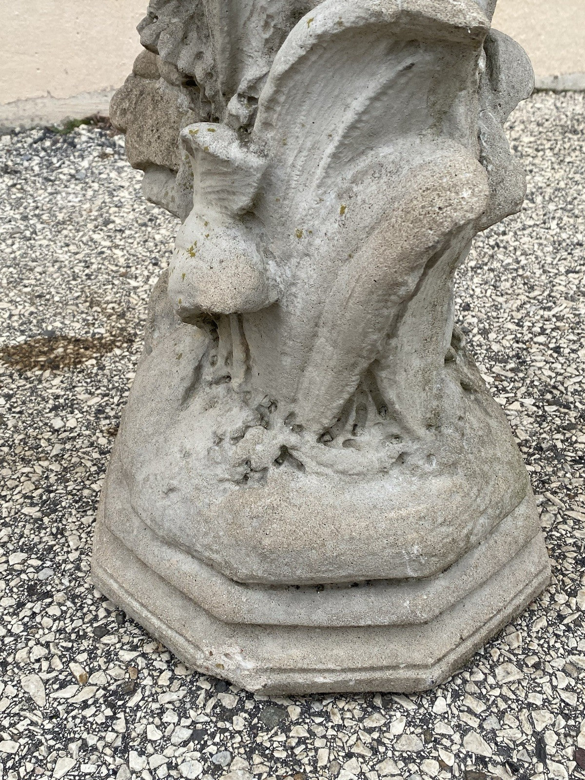 Vintage French Hollywood Regency 46" Cement Garden Nude Goddess Sculpture Statue