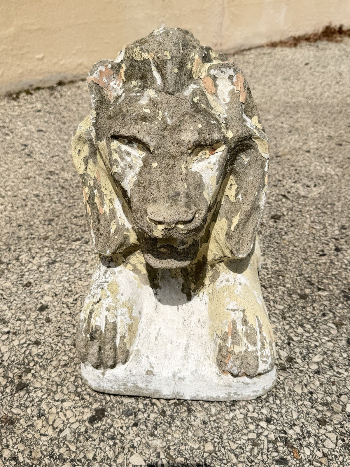 Vintage Classical Style Cast Cement Concrete Guardian Entry Lions - Pair