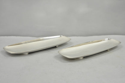 Vintage Mid Century Modern FB Rogers 529 Silver Plated Narrow Trinket Dish Pair