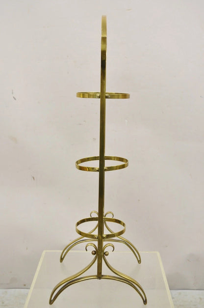 Vintage Italian Mid Century Modern Brass 3 Tier Muffin Pastry Cake Stand