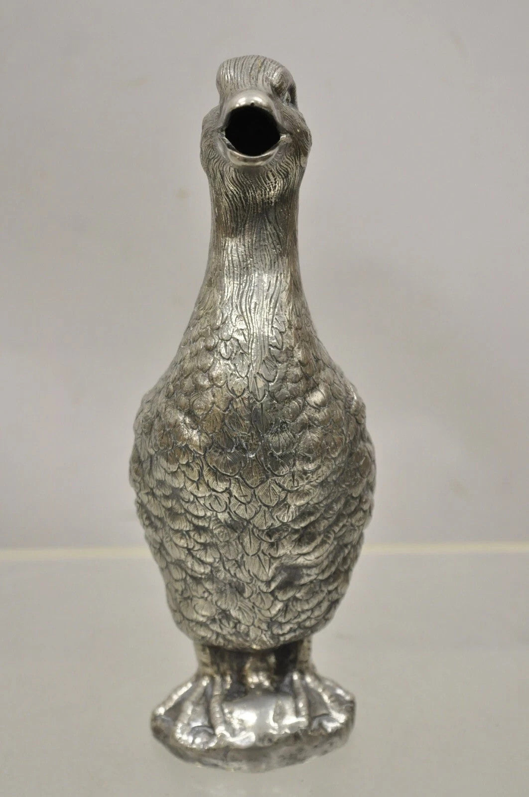 Vintage Figural Duck Mallard Silver Plated Water Pitcher Decanter by Alpaca