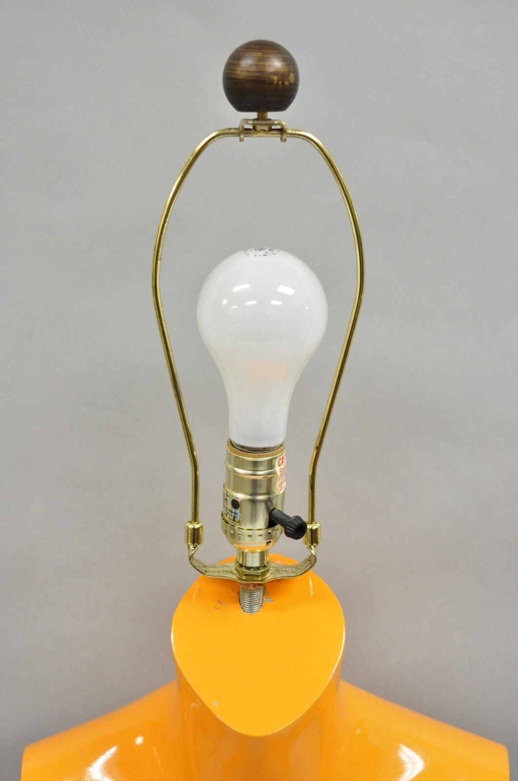 Vintage Modern Pop Art Orange Fiberglass Mannequin Female Nude Torso Table Lamp