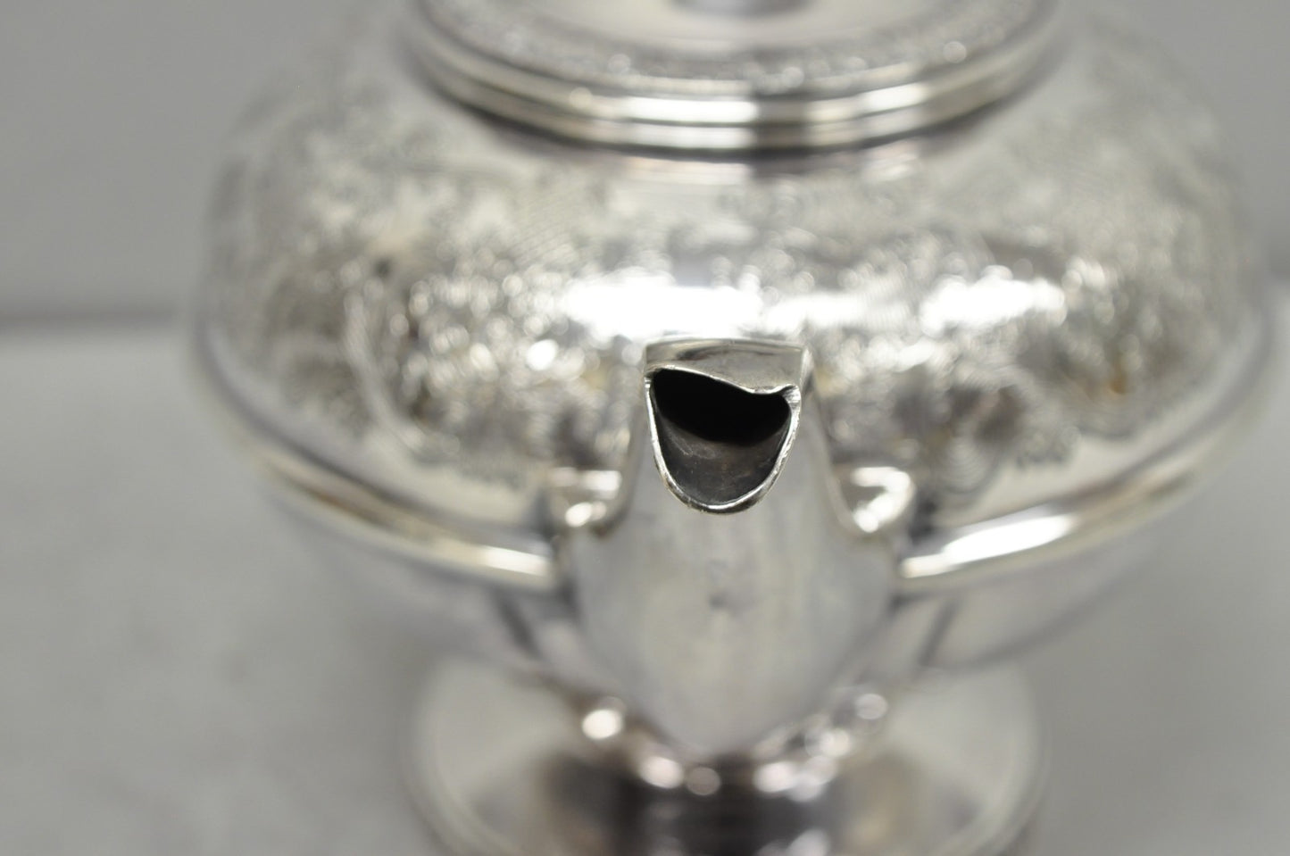 Vintage Sheffield Acanthus Pattern Silver Plated Coffee Teapot Tea Kettle