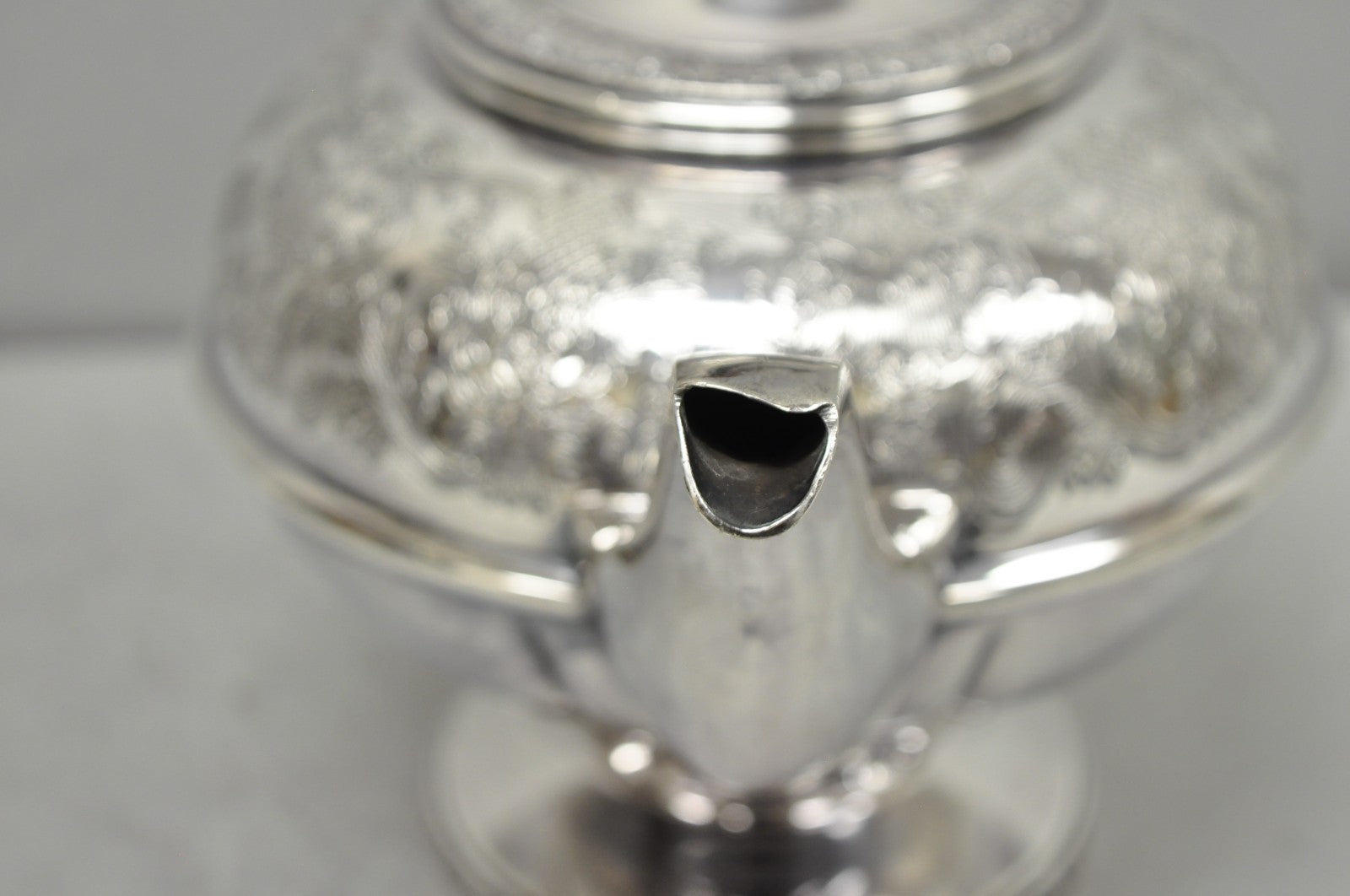 Vintage Sheffield Acanthus Pattern Silver Plated Coffee Teapot Tea Kettle
