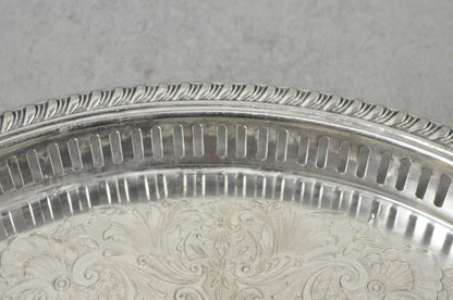 Vintage Eales Silver Plated Small Raised Gallery Oval Trinket Dish Bar Tray