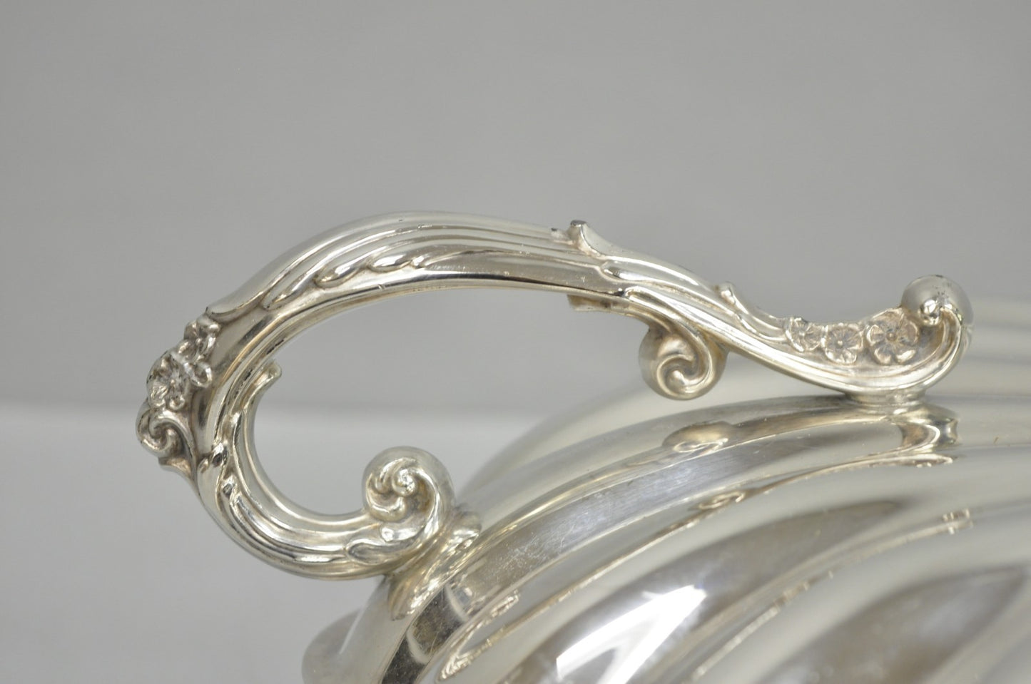 Vintage English Regency Silver Plated Clam Shell Hinged Serving Platter Dish