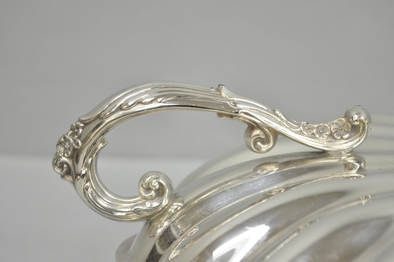Vintage English Regency Silver Plated Clam Shell Hinged Serving Platter Dish
