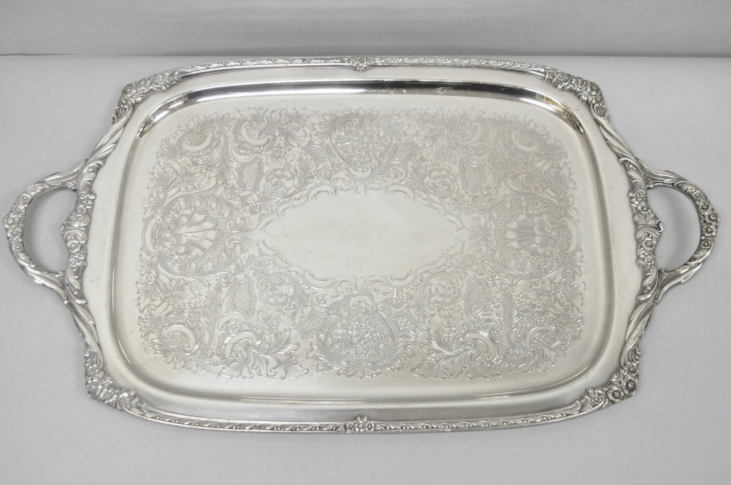 Vintage Rogers Bros. 1847 Heritage 9498 Silver Plated Serving Platter Bar Tray