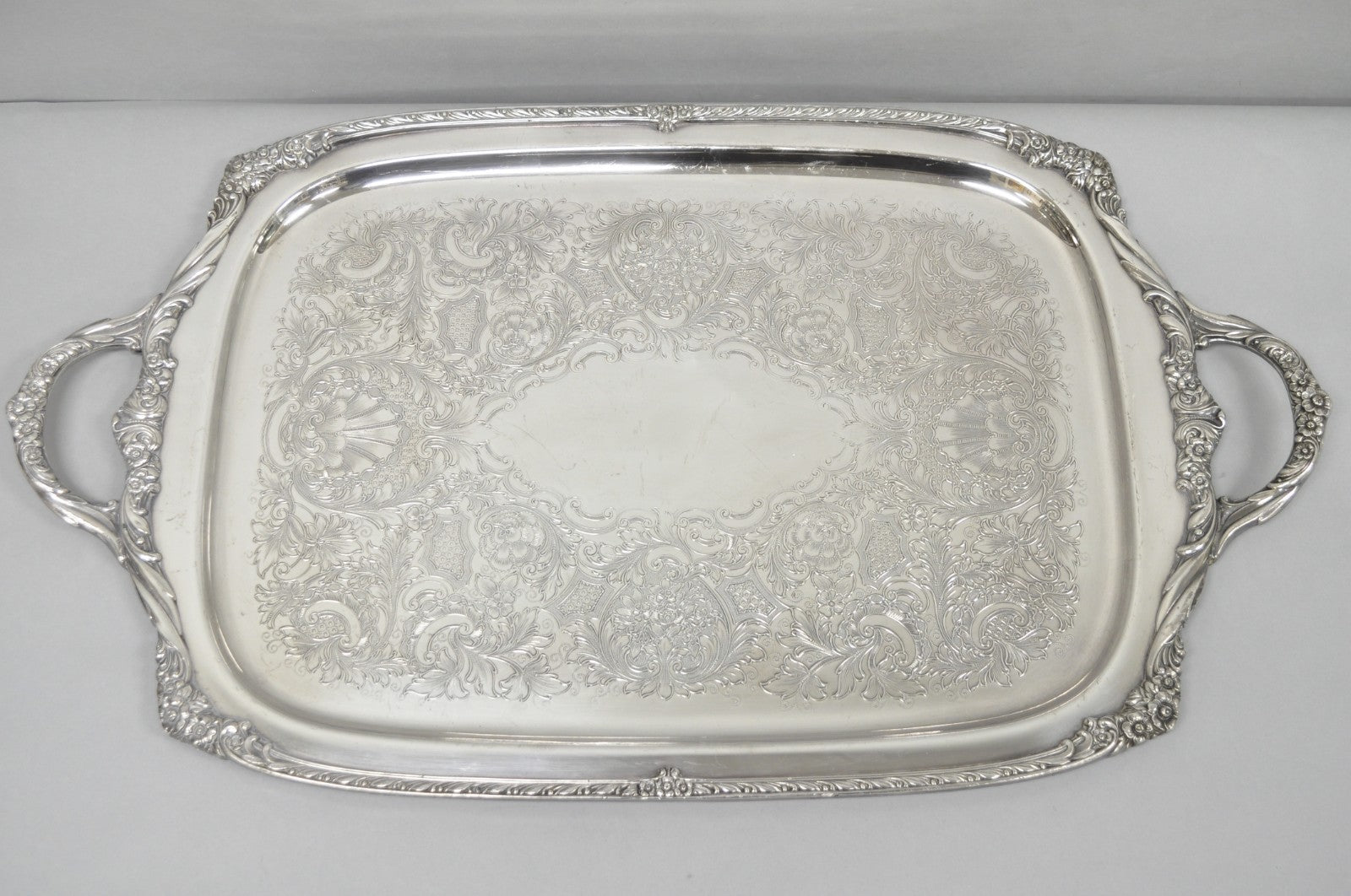 Vintage Rogers Bros. 1847 Heritage 9498 Silver Plated Serving Platter Bar Tray
