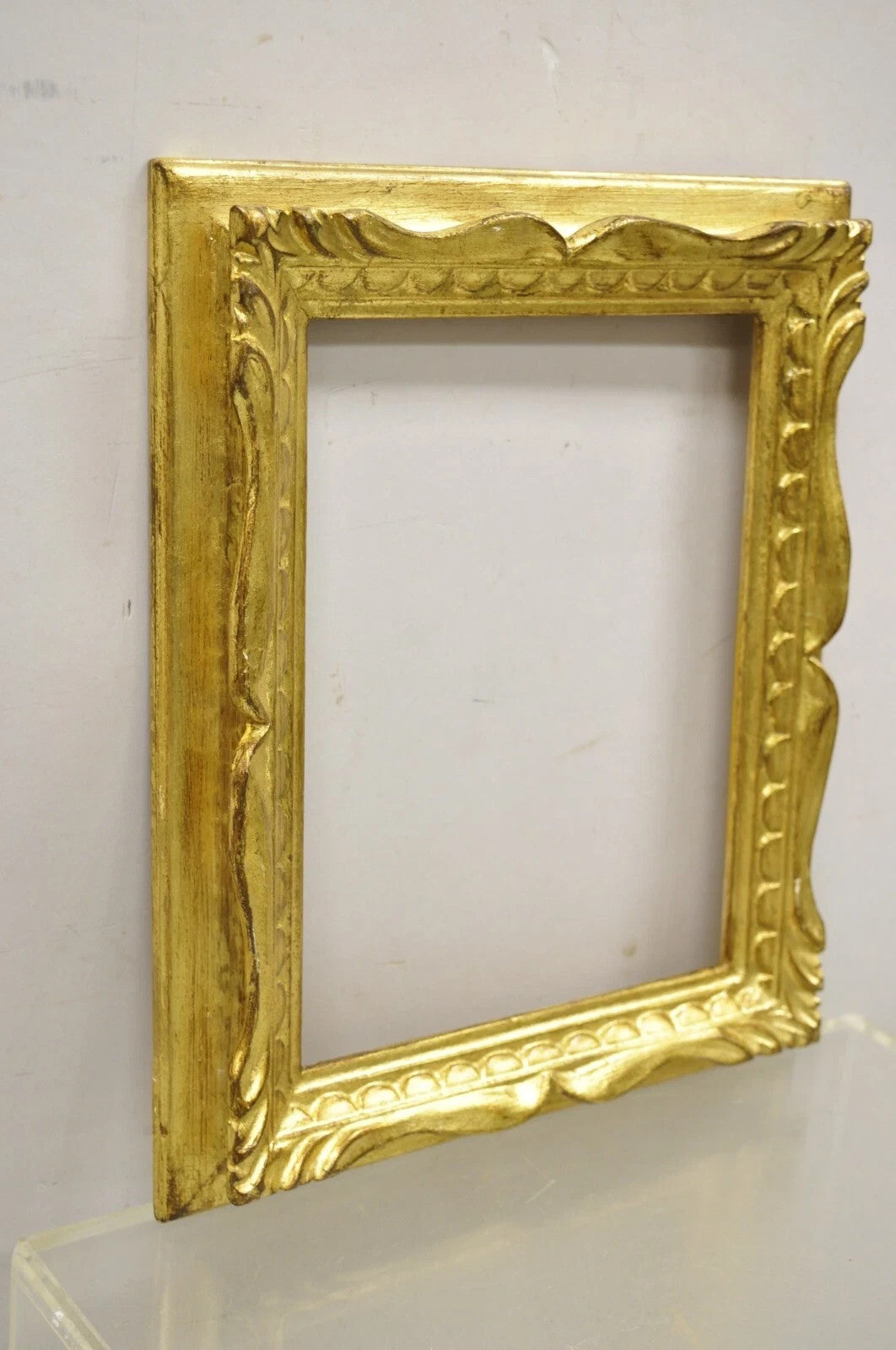Vintage Italian Hollywood Regency Gold Gilt Wood 14 x 12 Art Picture Frame