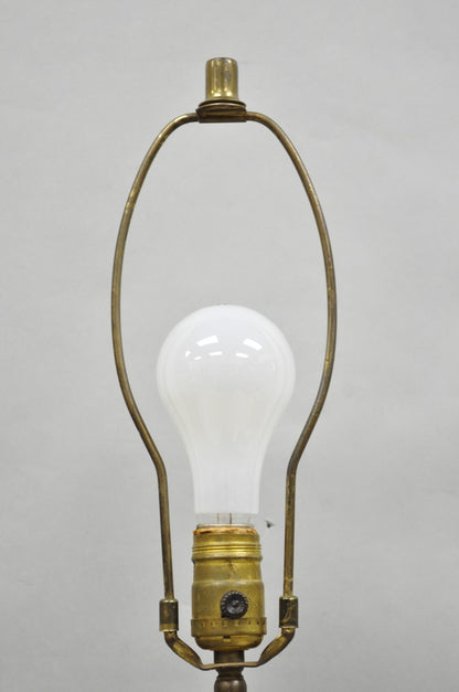 Vintage African Primitive Carved Ebony Wood Benin Bust Head Sculpture Table Lamp