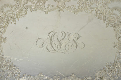 Vintage English Victorian EGW&S Silver Plated Oval Serving Platter Tray w/ Mono