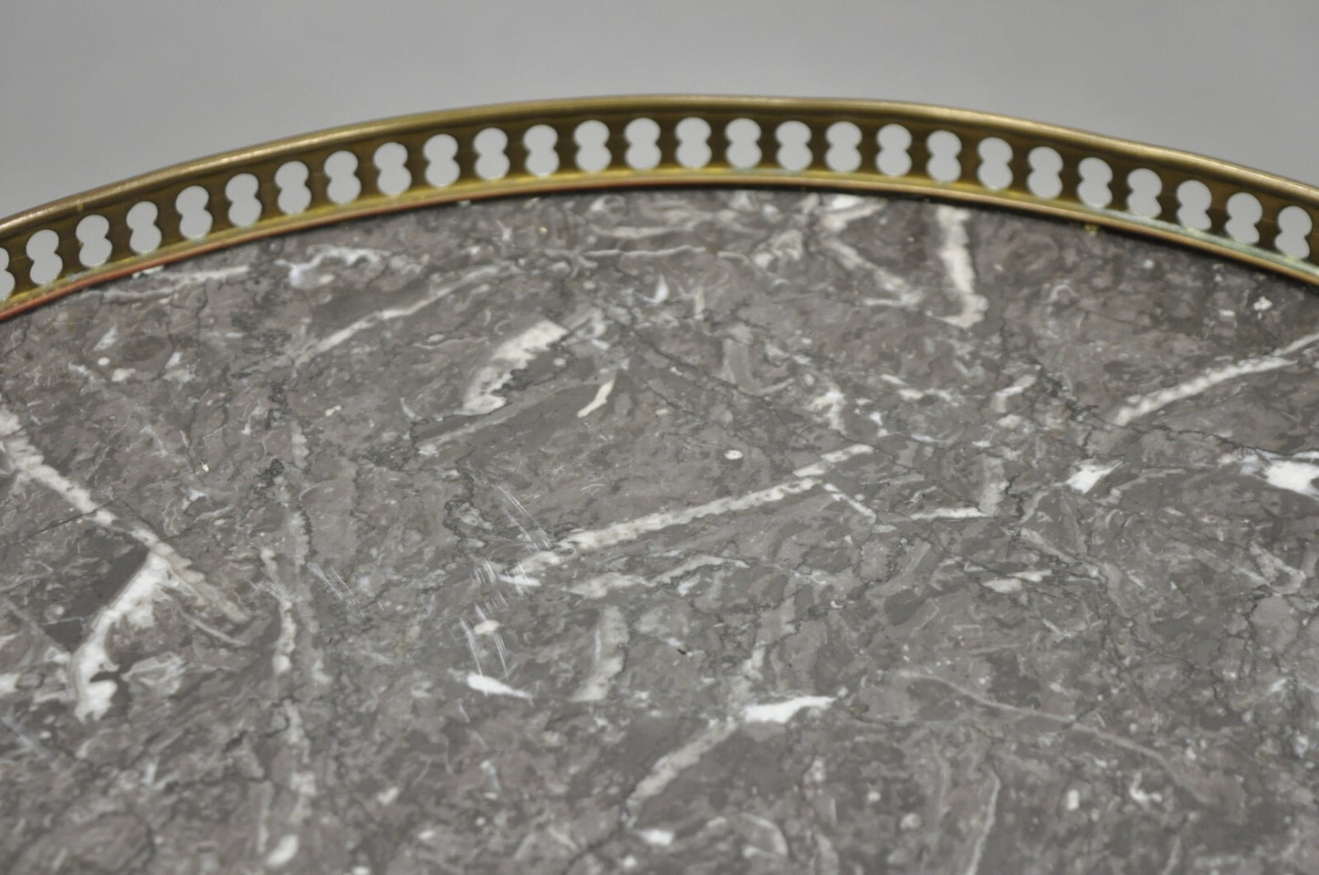 Antique French Louis XVI Round Marble Top Small Bouillotte Drinks Side Table