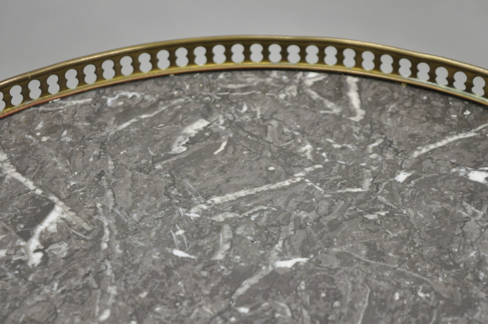 Antique French Louis XVI Round Marble Top Small Bouillotte Drinks Side Table
