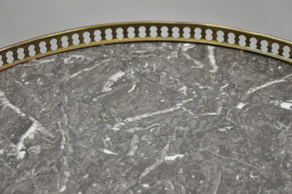 Antique French Louis XVI Round Marble Top Small Bouillotte Drinks Side Table