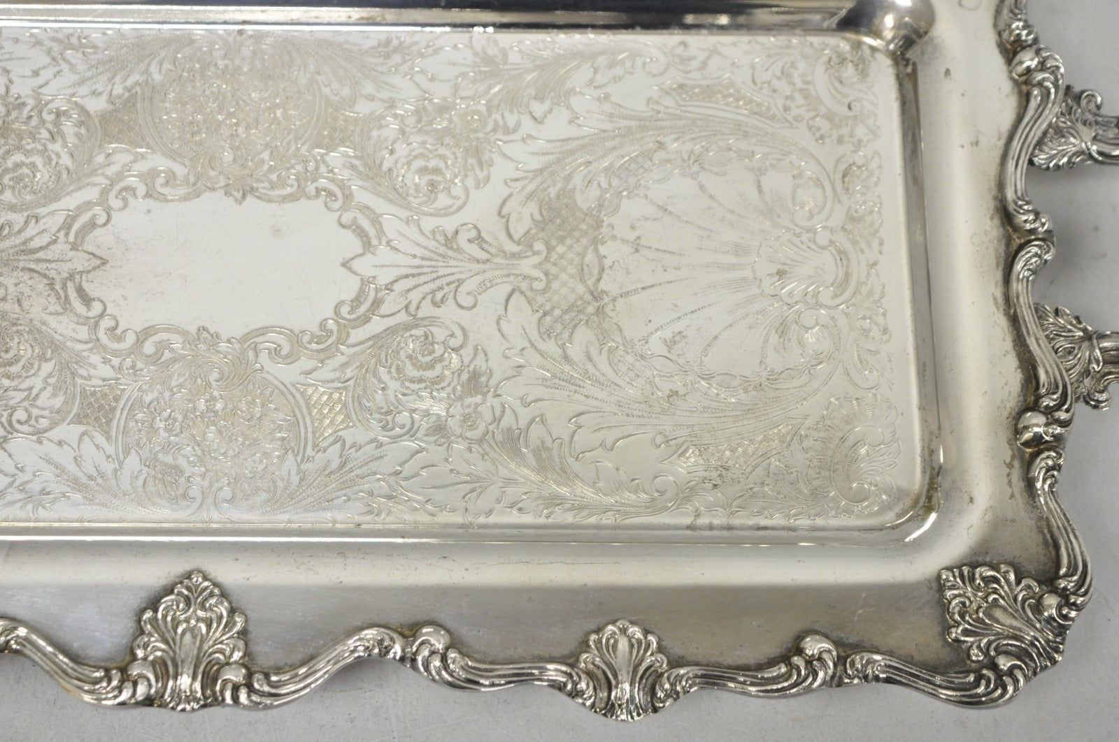 Vintage Victorian Silver Plated Narrow Twin Handle Bar Serving Platter Tray