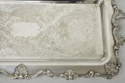 Vintage Victorian Silver Plated Narrow Twin Handle Bar Serving Platter Tray