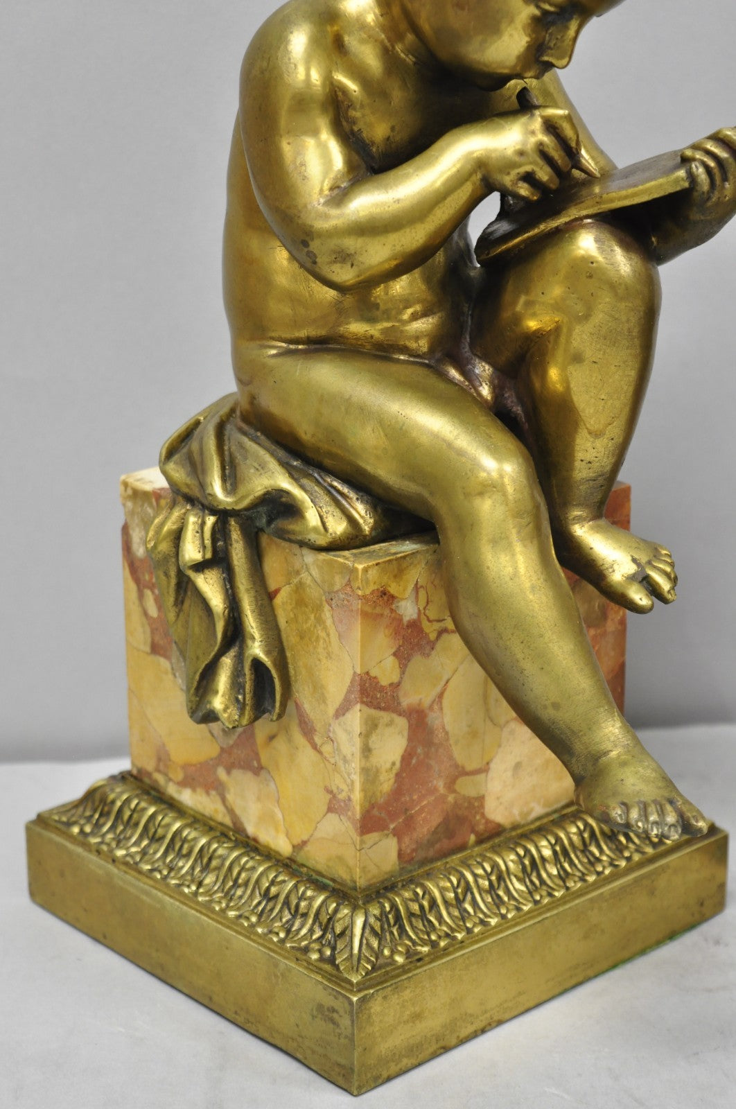 Antique French Louis XV Bronze Putti Children "Arts & Literature" Figures - Pair