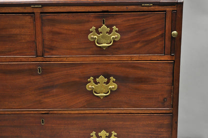 Antique 19th C. Chippendale George III Mahogany Slant Front Secretary Desk