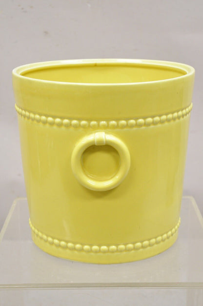 Carbone Chinoiserie Chinese Yellow Pottery Porcelain Large Garden Planter Pot