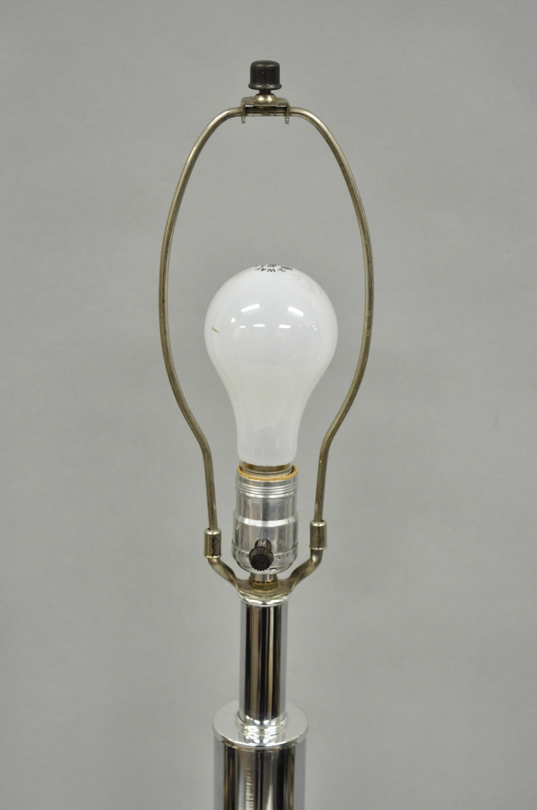 Vintage Mid Century Modern Stacked Chrome & Brass Cylinder Column Table Lamp
