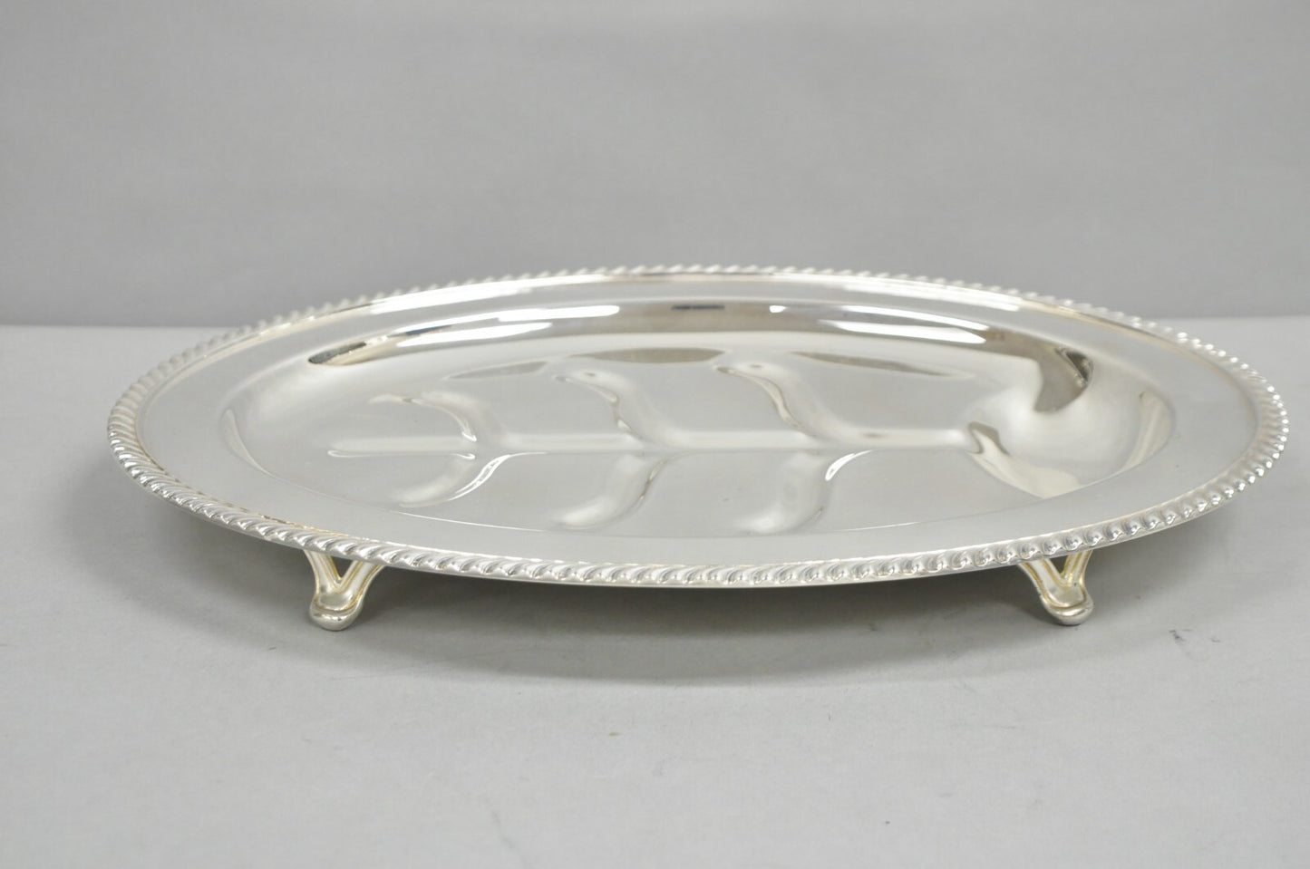 Vintage Sheffield Victorian Silver Plated Meat Cutlery Oval Serving Platter Tray