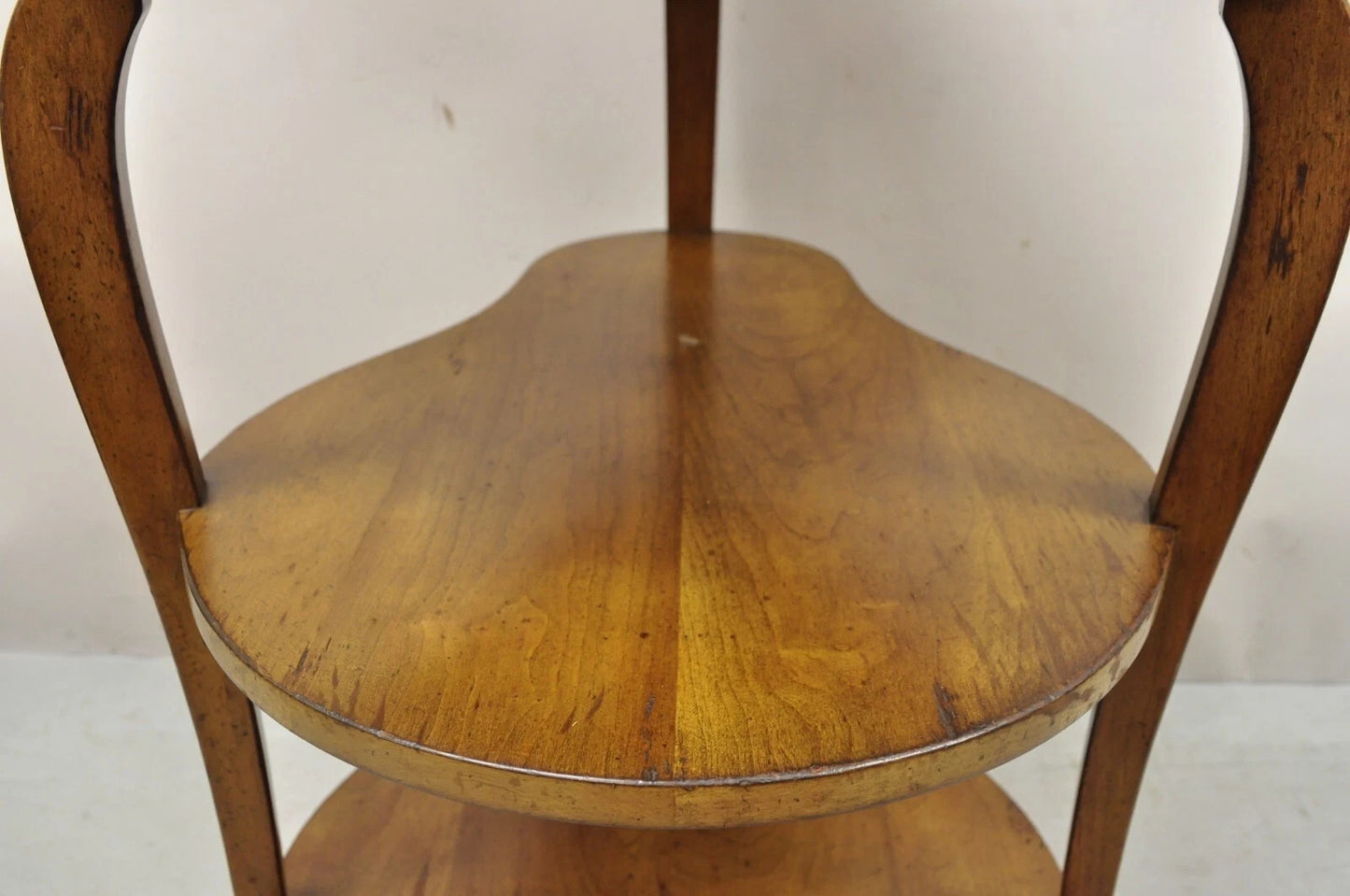 French Country Provincial Biedermeier Cherry Marble Side Table Ice Bucket Holder