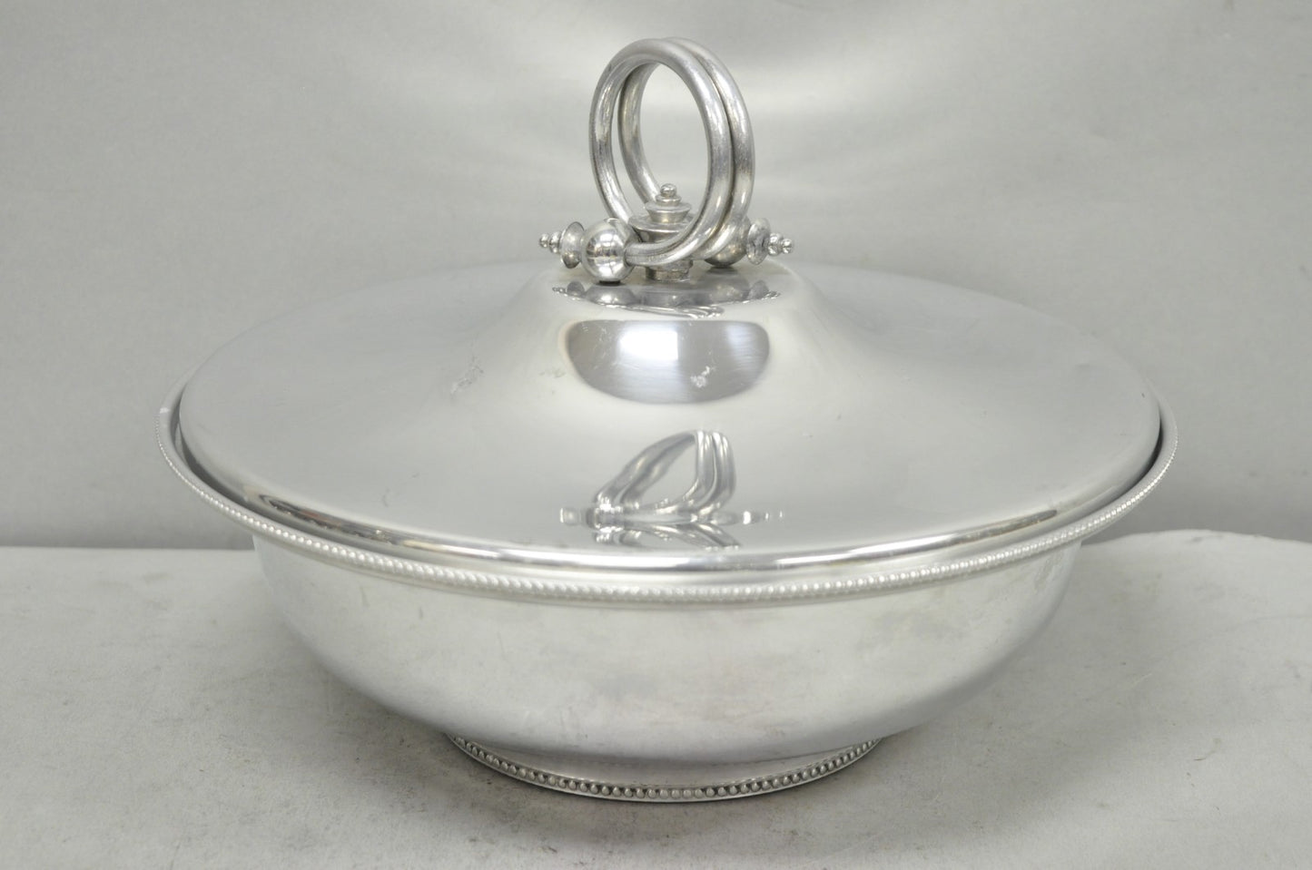 Vintage BW Buenilum Silver Plated Aluminum Art Nouveau Covered Serving Dish
