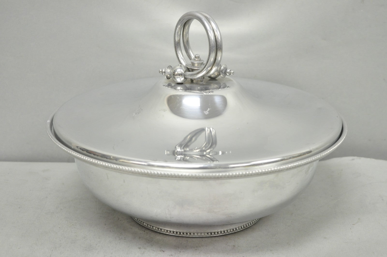 Vintage BW Buenilum Silver Plated Aluminum Art Nouveau Covered Serving Dish