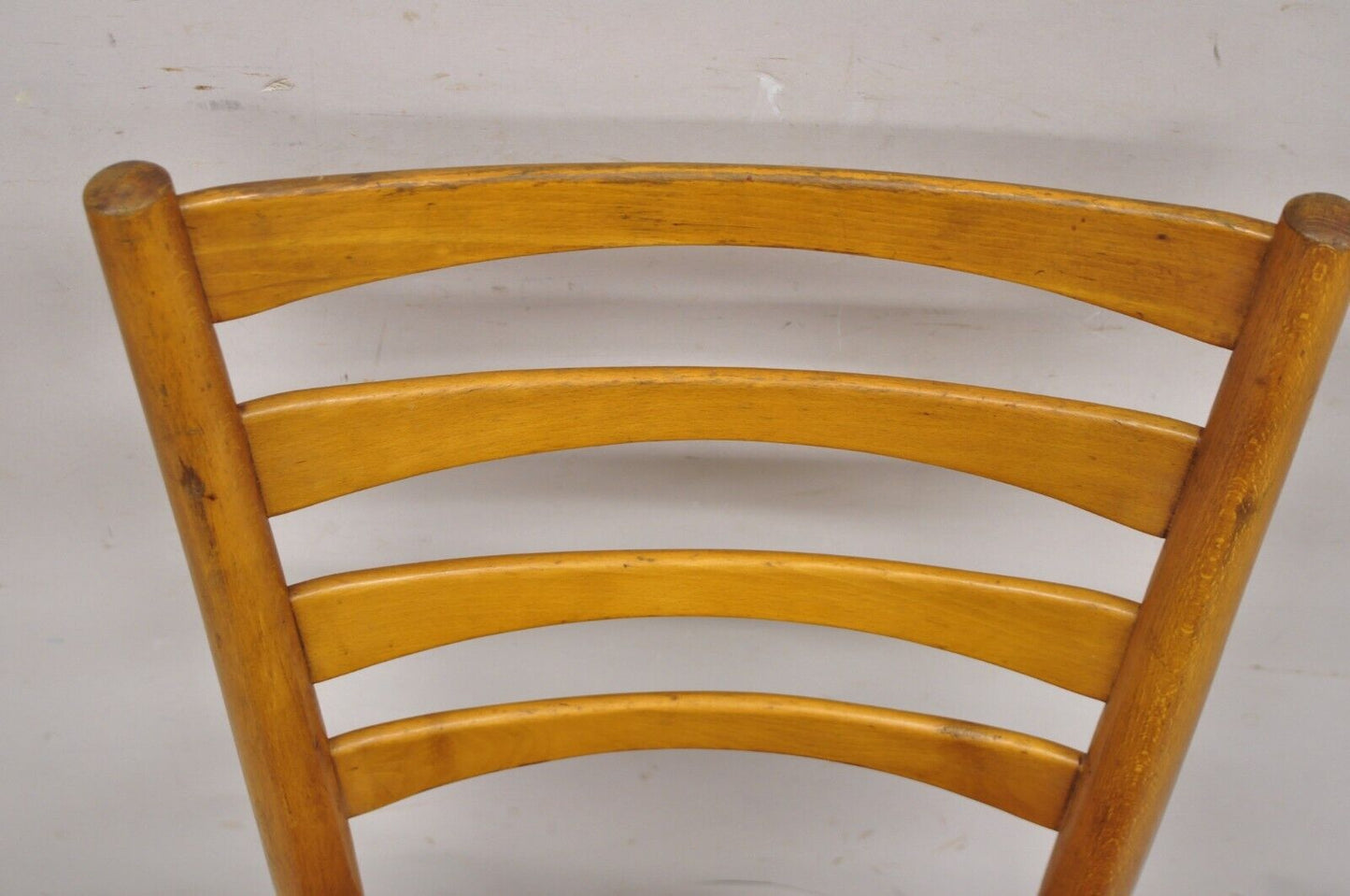 Vintage Gefa Gemla Mid Century Swedish Modern Ladderback Rush Seat Side Chair