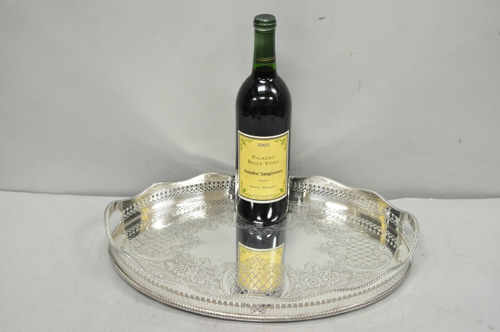 Vintage Israel Freeman and Son English Edwardian Oval Silver Plated Platter Tray