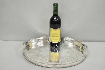 Vintage Israel Freeman and Son English Edwardian Oval Silver Plated Platter Tray